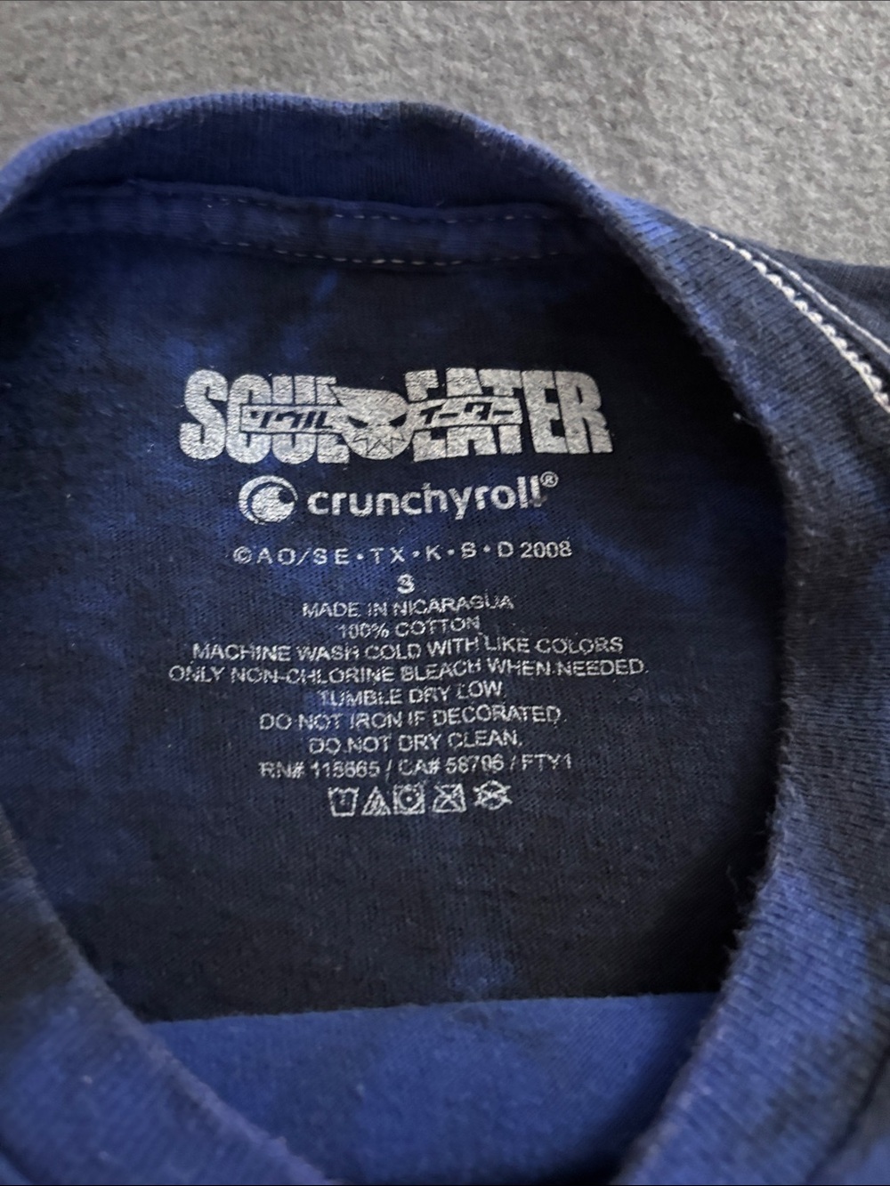 Soul Eater Moon Tie Dye Anime Graphic Tee Blue Crunchyroll Small - Picture 7 of 8